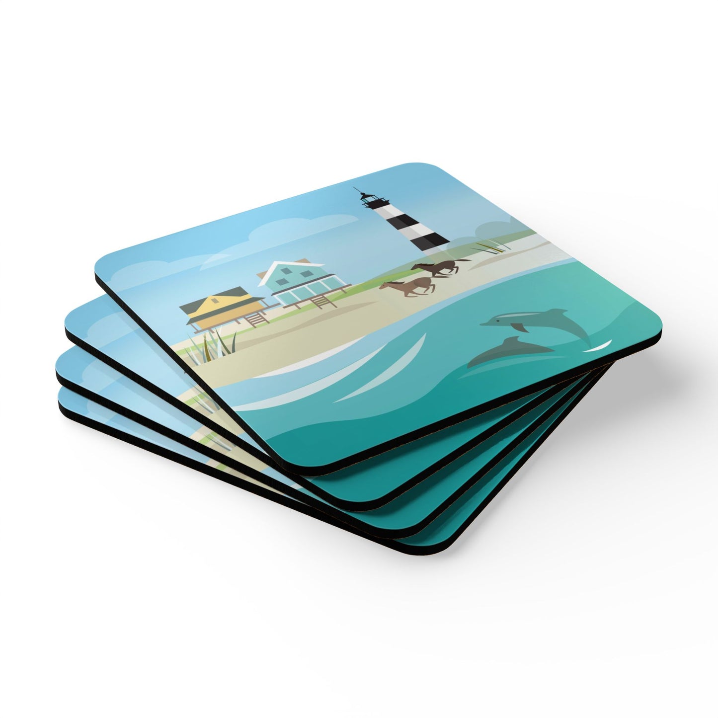 Outer Banks Corkwood Coaster Set