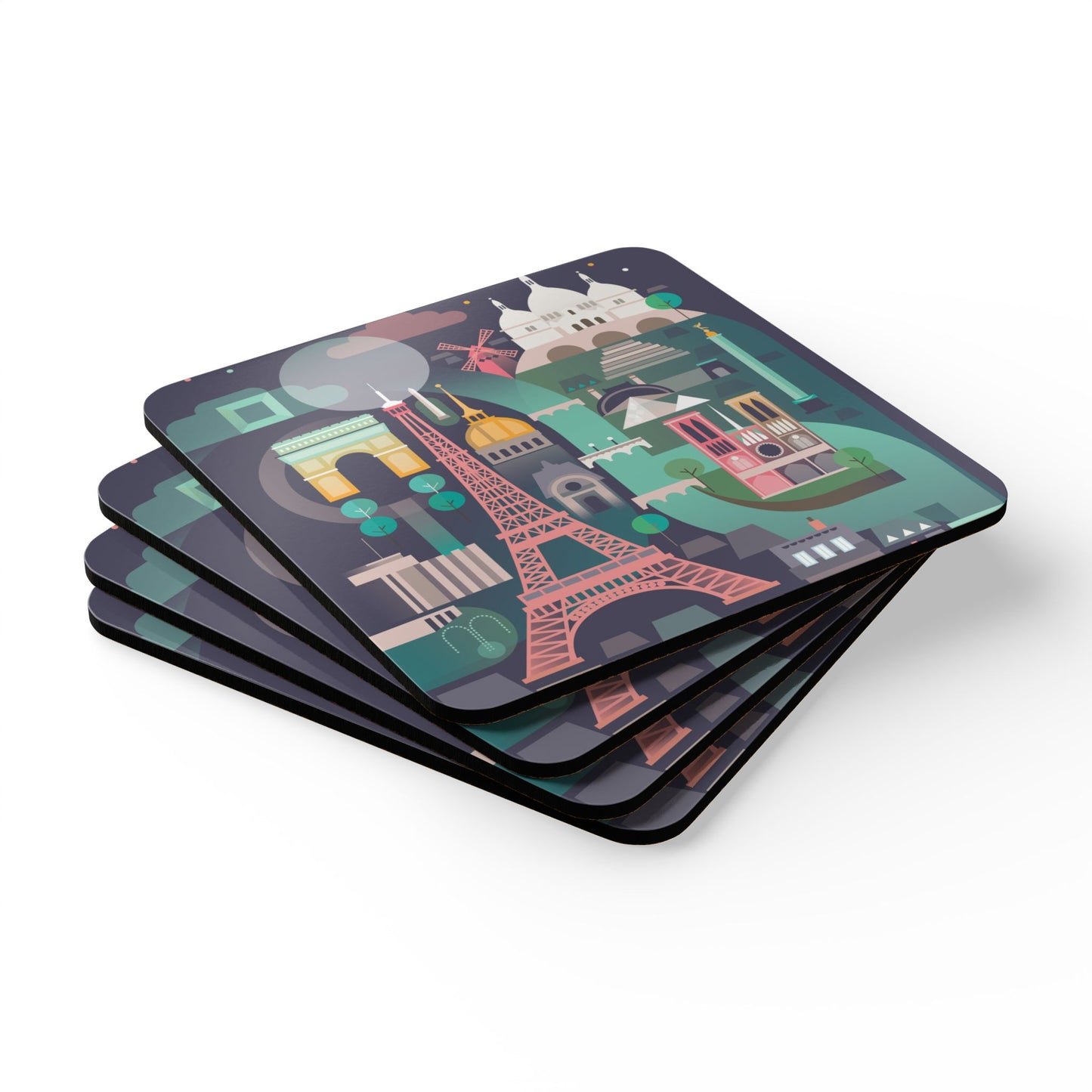 Paris Corkwood Coaster Set