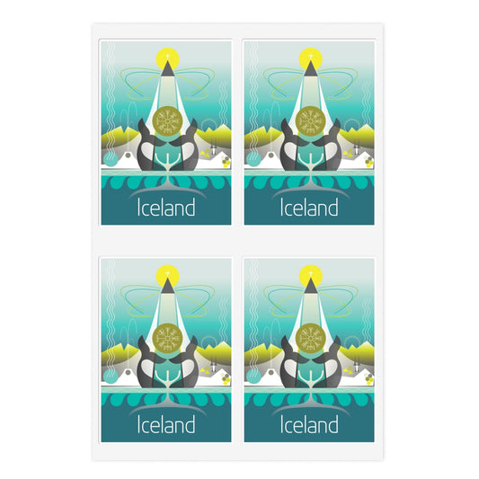 Feuille d’autocollants d’Islande