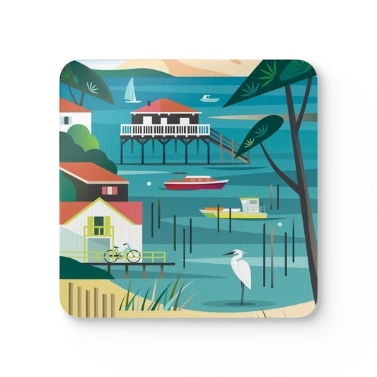 Bassin D'Arcachon Corkwood Coaster Set