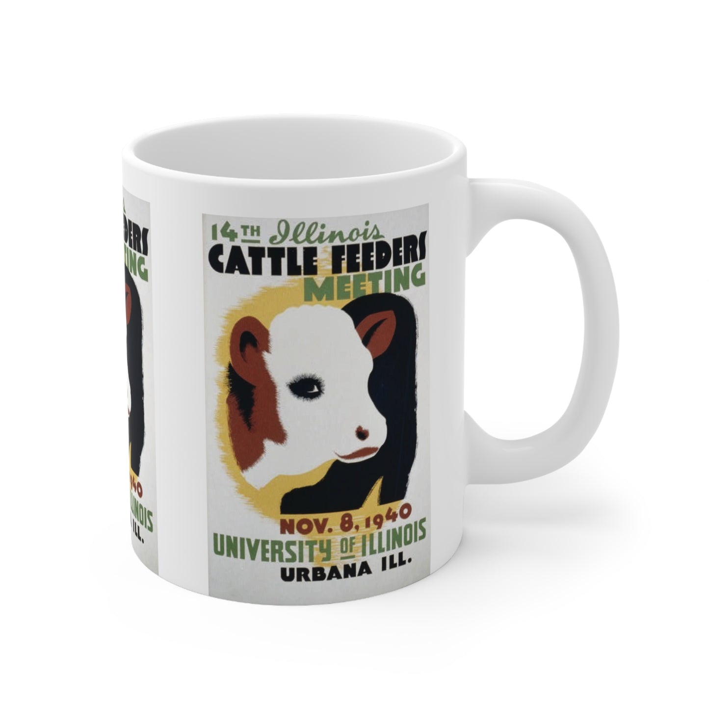 ROADSIDE MUGS - Illinois Cattle Feeders Meeting WPA Ceramic Mug 11oz