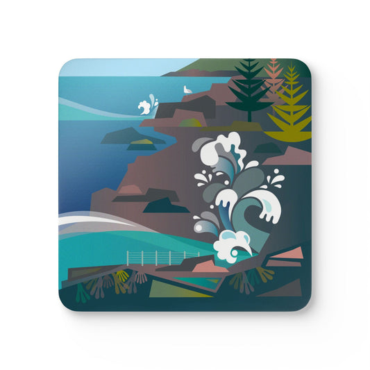 Acadia National Park, Thunder Hole Corkwood Coaster Set