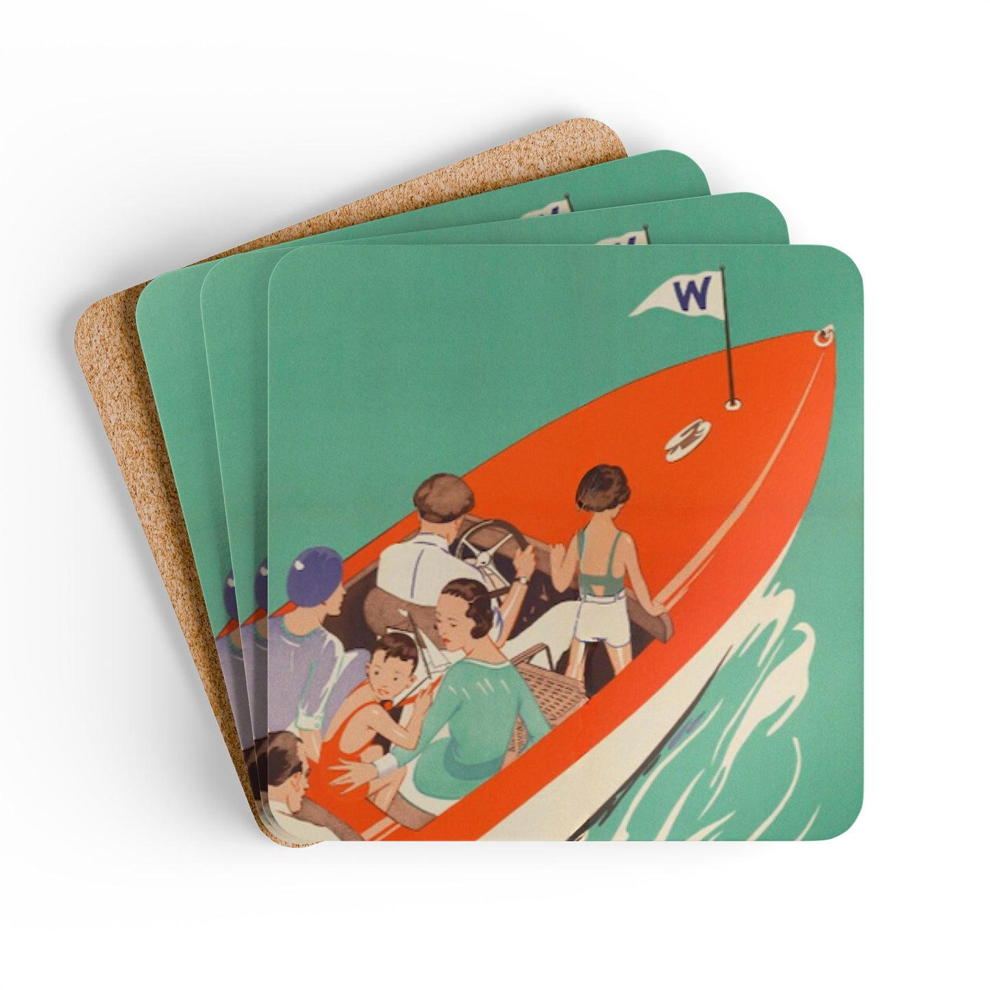 Lake Winnipesaukee Vintage Coaster Set