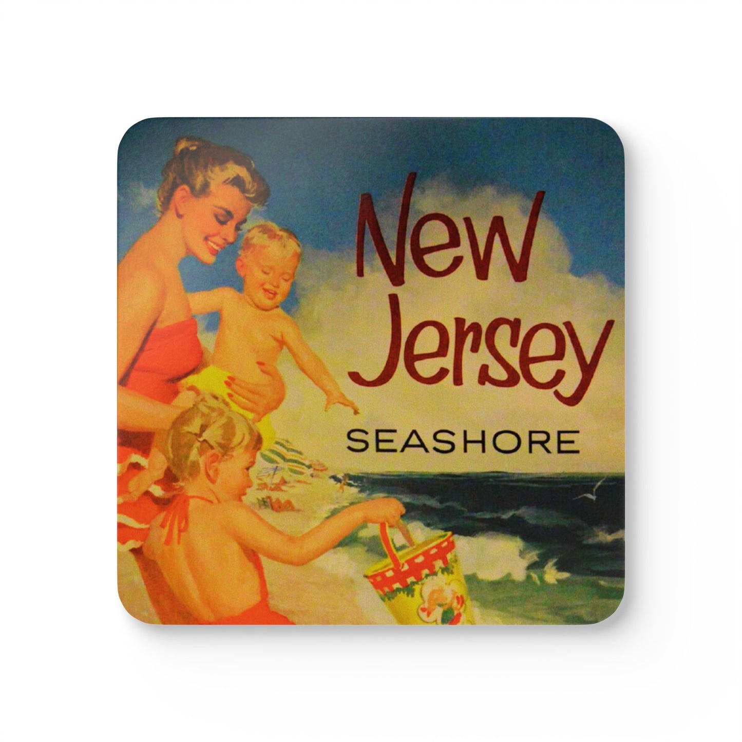 New Jersey Seashore Corkwood Coaster Set