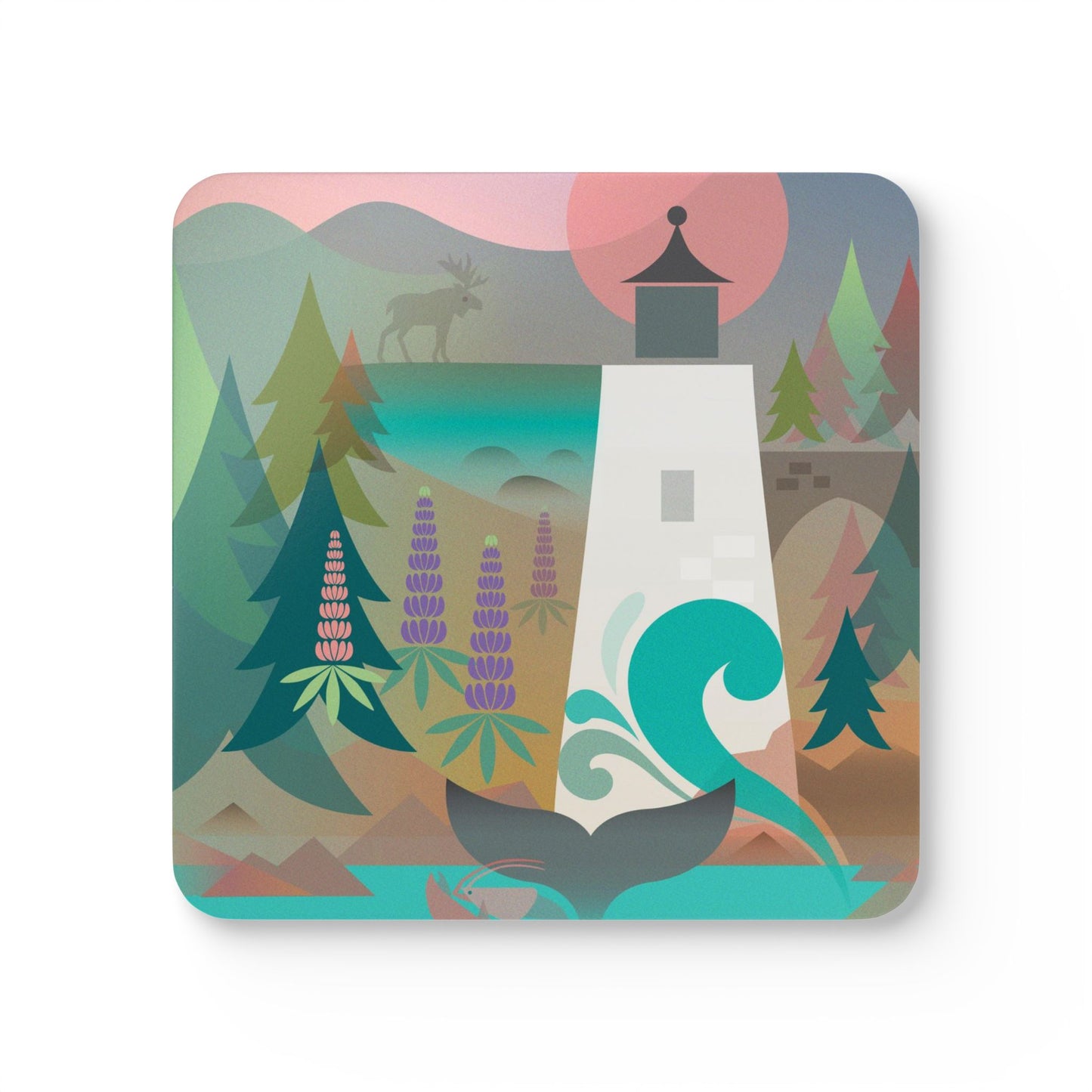 Acadia National Park Corkwood Coaster Set