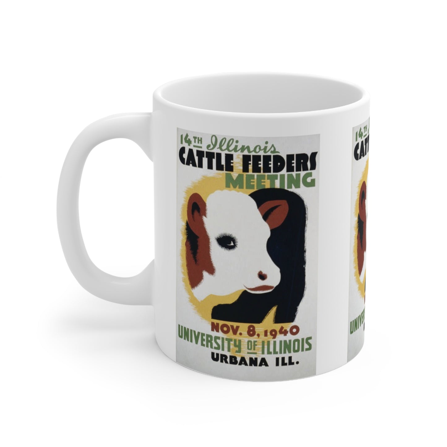 ROADSIDE MUGS - Illinois Cattle Feeders Meeting WPA Ceramic Mug 11oz