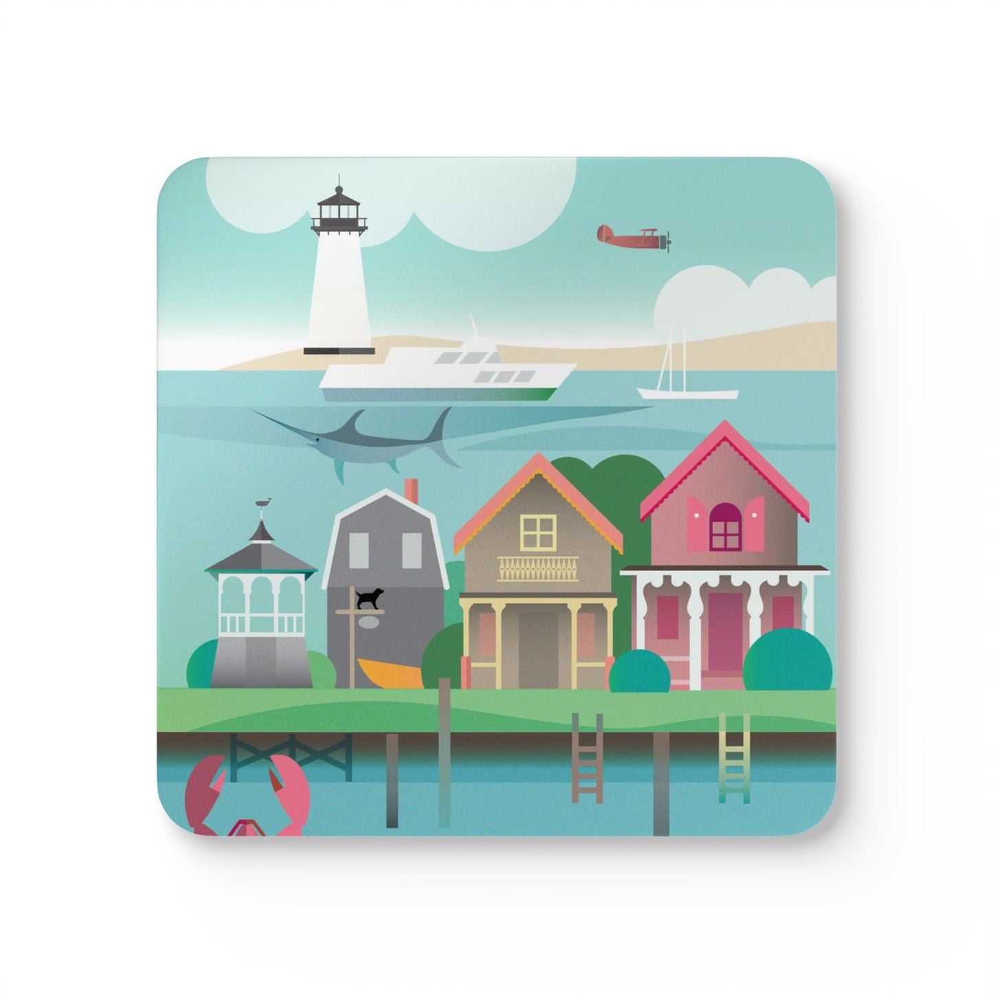 Martha's Vineyard Corkwood Coaster Set