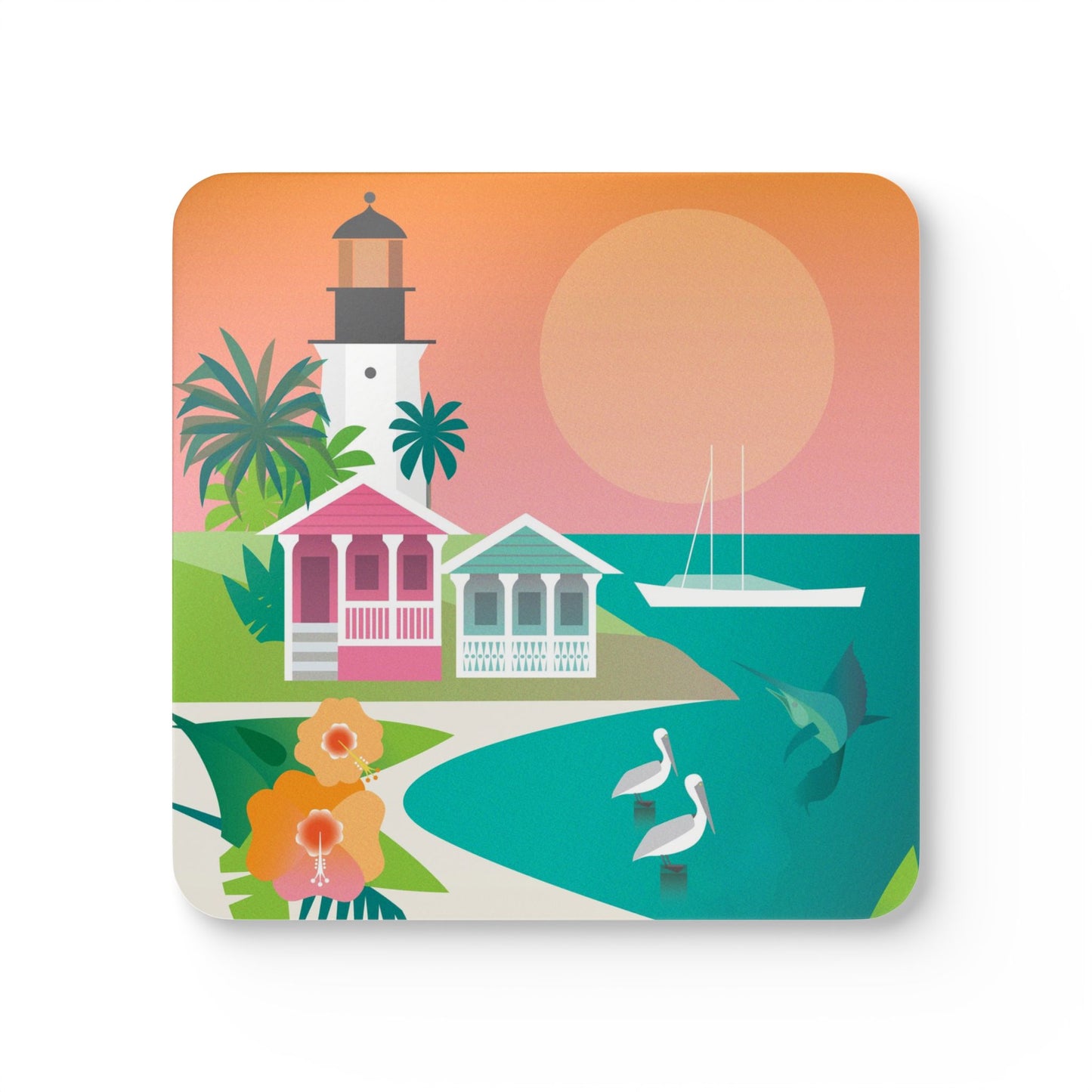 Key West Corkwood Coaster Set