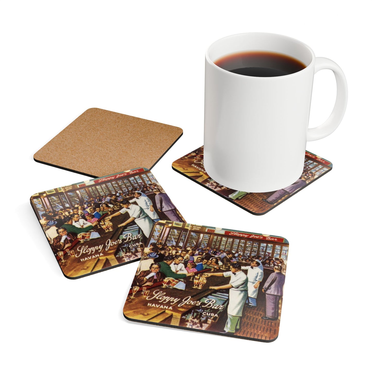 Sloppy Joe's Bar, Havana Vintage Corkwood Coaster Set