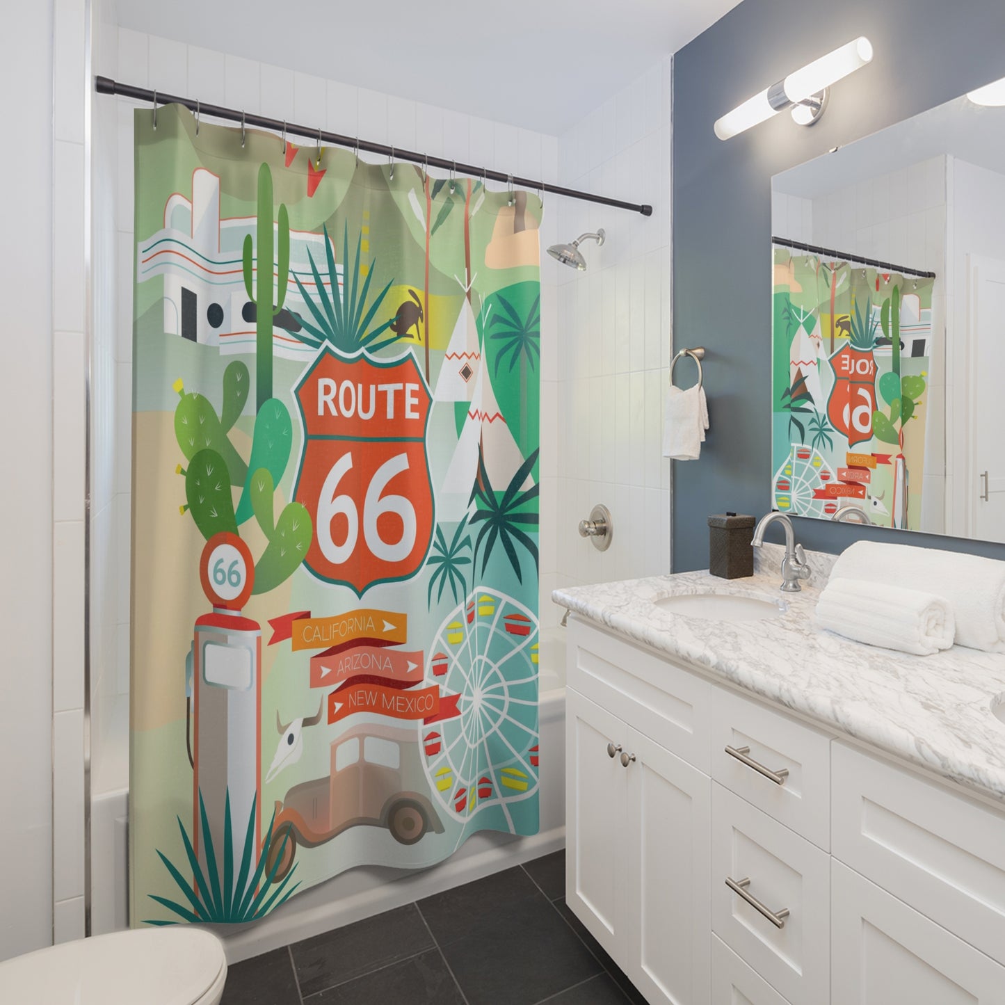 Route 66 Shower Curtain