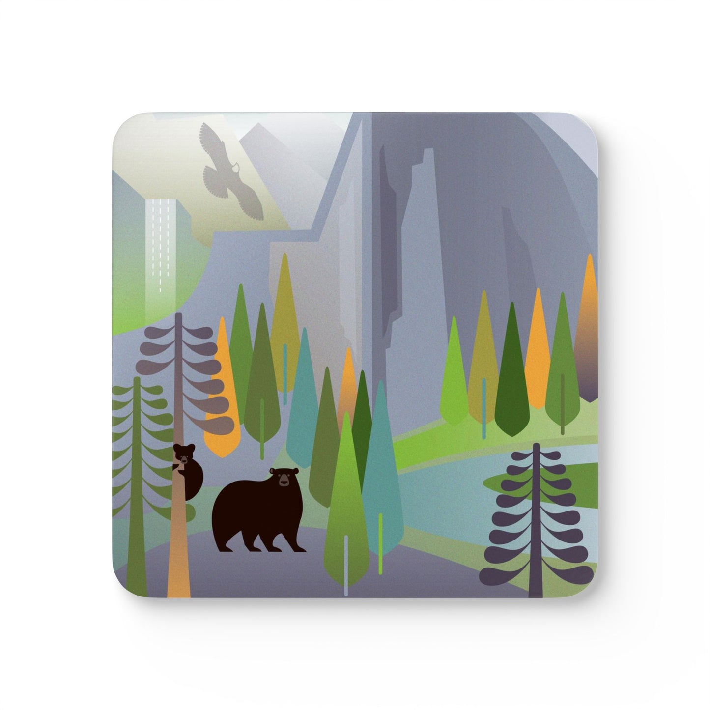 Yosemite National Park Corkwood Coaster Set