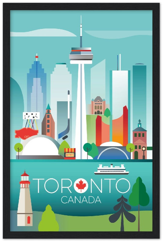 Toronto Premium Matte Paper Wooden Framed Poster